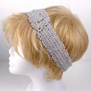 Crochet hair wrap gray women’s Charming Charlie crochet headband
